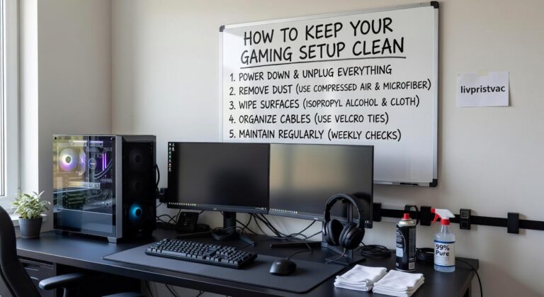 how to keep your gaming setup clean livpristvac